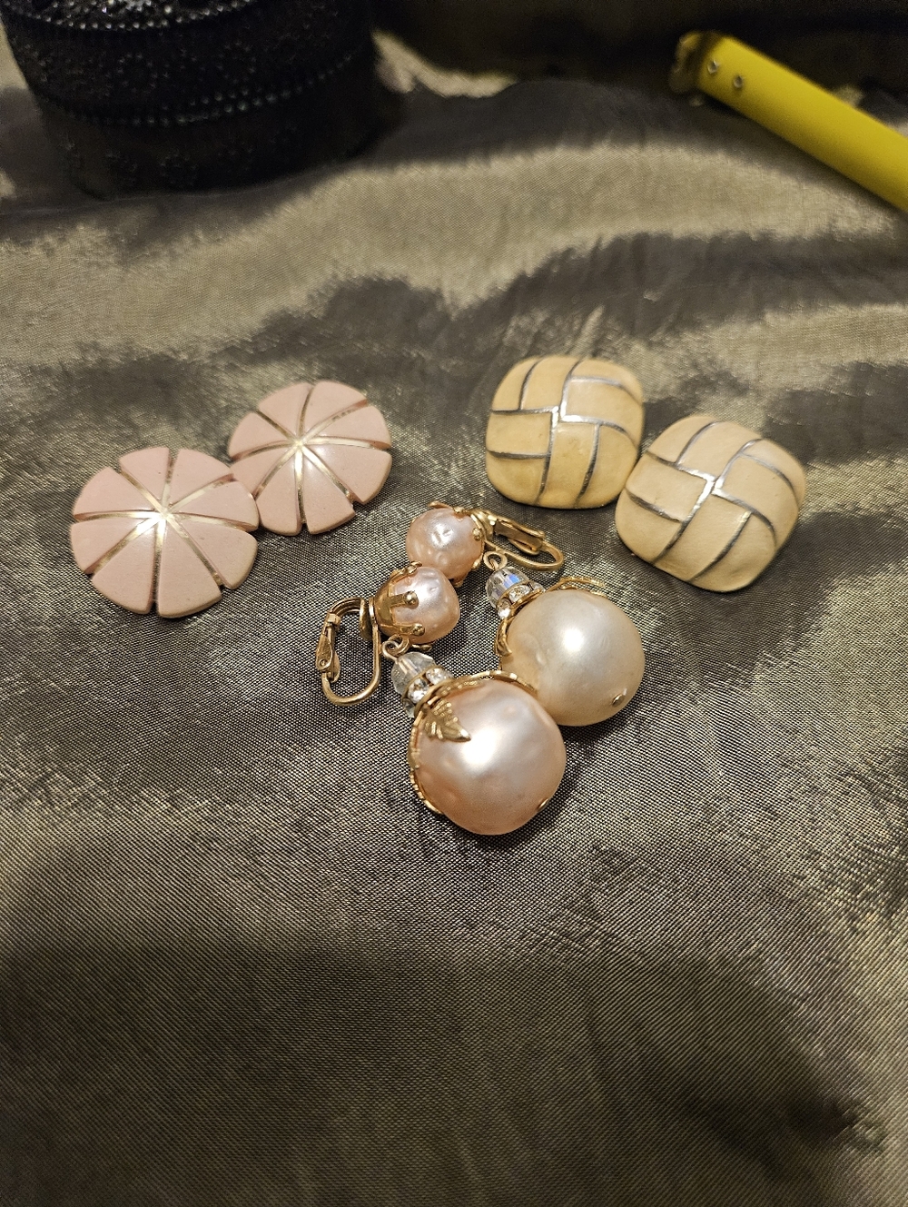 3 Vintage Clip Ons. As is. See Photos. Different Colors.
